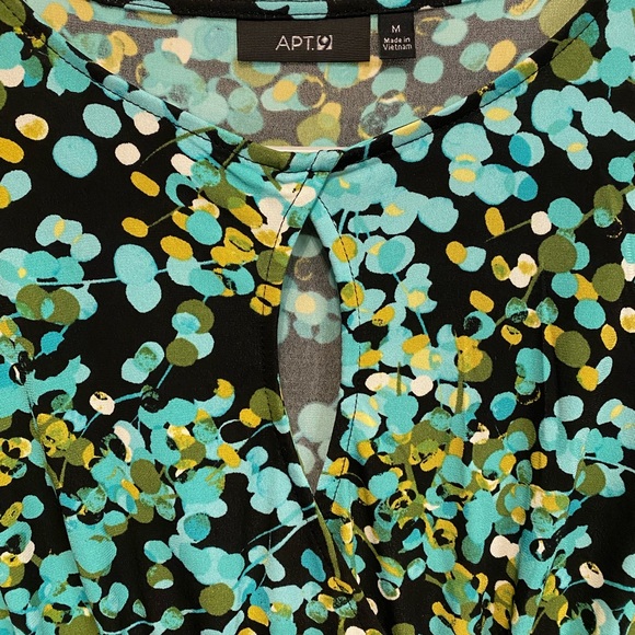 Apt 9 Black Floral Ruched Dress | Size Medium - Picture 3 of 8